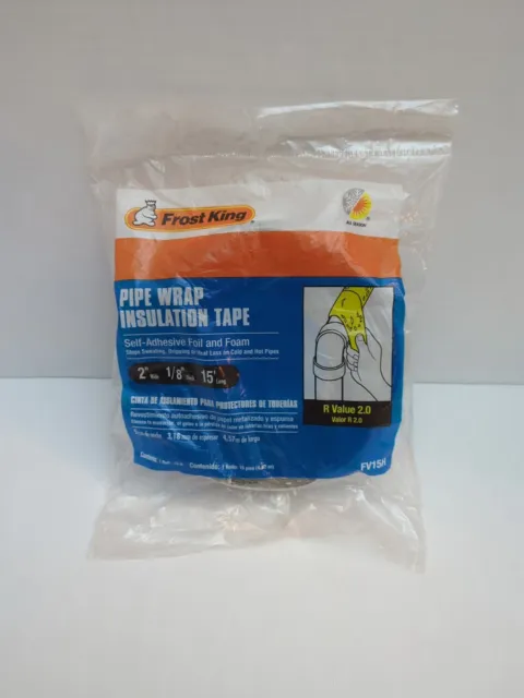 Pipe Wrap Insulation Tape by Frost King 2 in x 1/8 in x 15 ft Long self-Adhesive