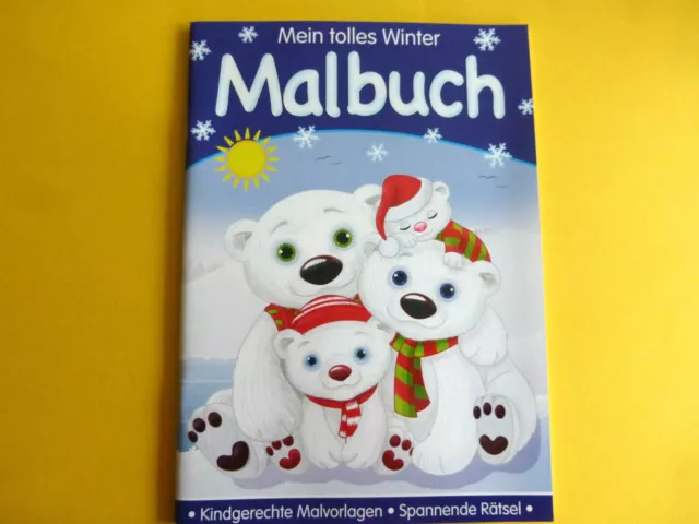 Malbuch Mal-und Rätselspaß Winter für Kinder ca:64Seiten ca:30x21cm