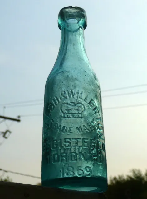 1869 Toronto, Ontario blob top soda bottle 'Walsh & Willerton' * FREE SHIP!