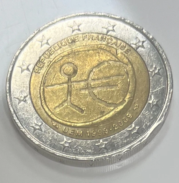 2 Euro Münze Strichmännchen Frankreich Wert 2 EURO MÜNZE Republique francaise UEM 1999-2009, Strichmännchen EUR 1.