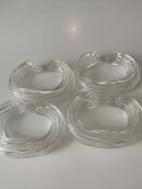 Vintage Set Of Murano Clear Glass Curtain Tie Backs
