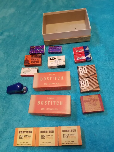 VTG Bostitch Stanley Swingline Staples Stapler Lot Bundle Mostly Full Boxes