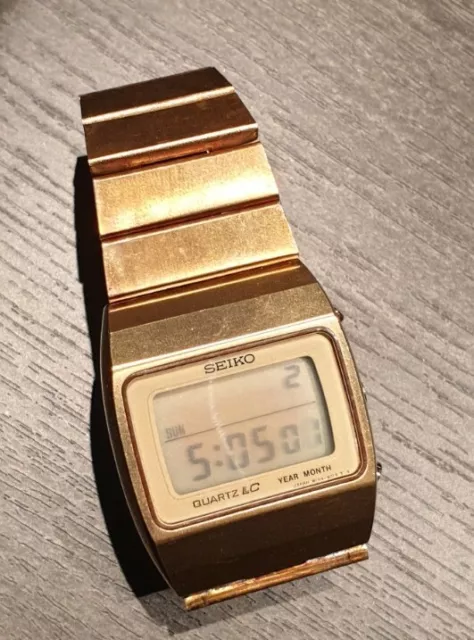 VINTAGE 1970 Quarzo Seiko LCD gold