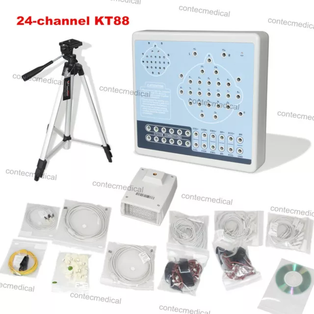 CE,KT88-2400 Digital 24-channel EEG Machine& Mapping System+ 2 Tripods, Software