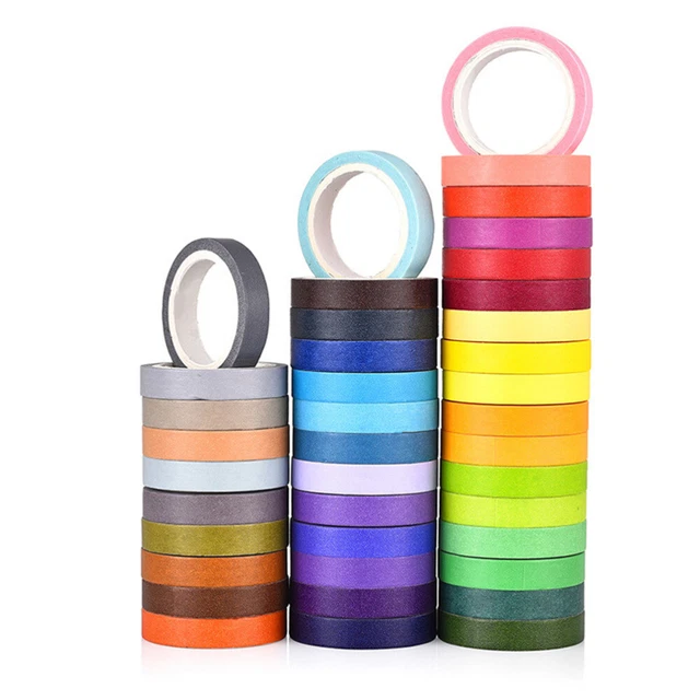 40 Pcs Bricolage Washi Bandes À La Main Livre Album Coloré Bandes De Papier 5