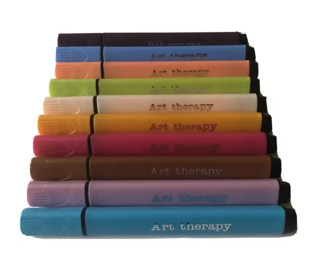 10 x Art Therapy Easy Grip Chunky Drawing Marker Jumbo Fibre Felt Tip Pens ***