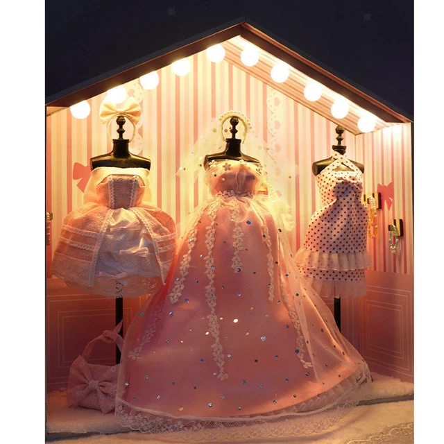Dollhouse DIY Assemble Kits & LED Lights Handmade DIY Dollhouse Puzzle Toys