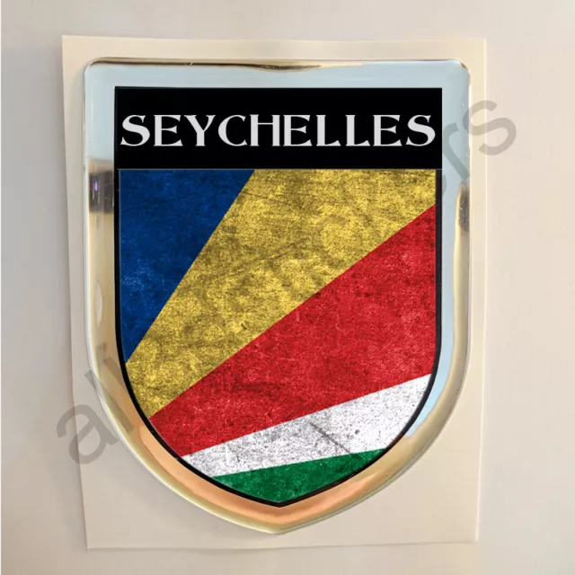 Seychelles Adesivi Scudetto 3D Bandiera Sporco Resinato Vinile Adesivo Resinati
