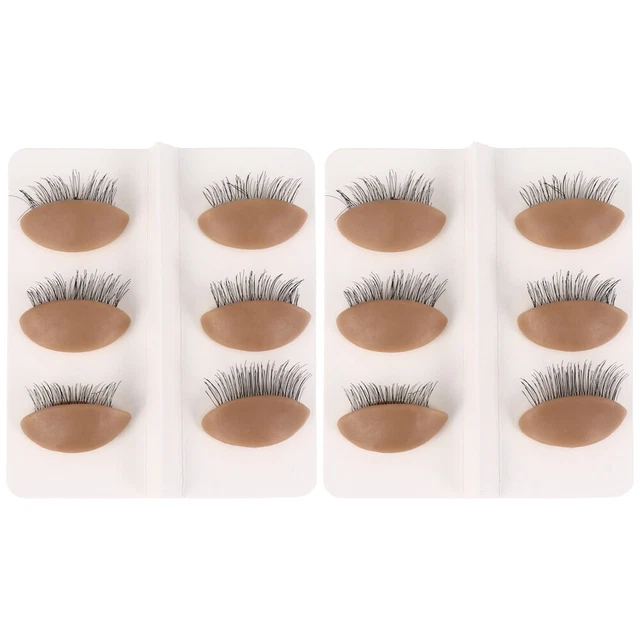 6 Pairs Pfropfendes Wimpernkopfmodell Kieselgel Ersatz Augenlider