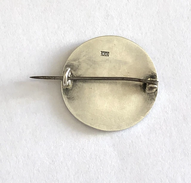Broche Ancienne Art Nouveau En Argent Massif - Style Nancy, Environ 6 Cm, Occasion Très Bon état