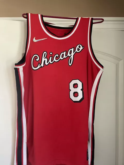 NWT Zach Lavine Chicago Bulls #8 Black Chicago Flag City NBA Jersey Small