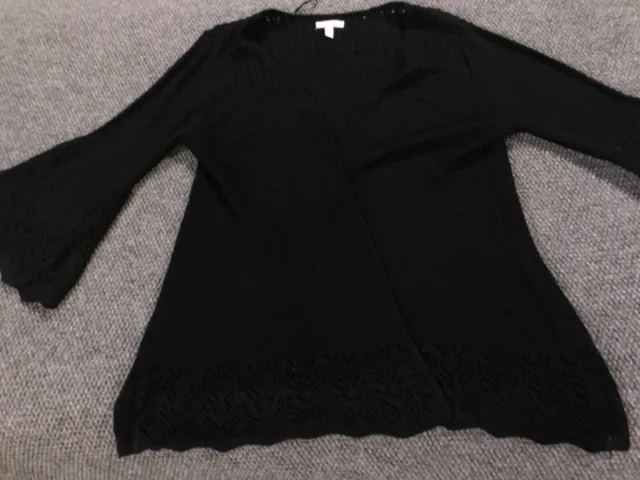 LC Lauren Conrad Womens Sweater Extra Large Black Cardigan stretch