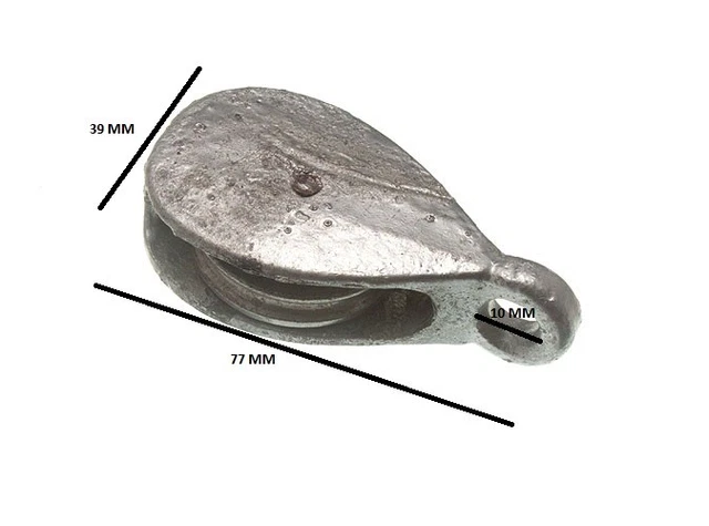 Poulie Galvanisée Avec Roue En Polyamide - Diamètre 15-50mm, œil Fixe, Neuve
