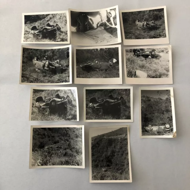 Vintage Car Accident Rollover Photo Photograph Print Lot of 11 Germany