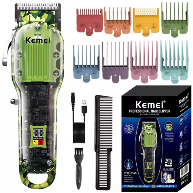 Kemei Professional Hair Clippers Trimmer Kit Men Cutting Machine Barber Salon US