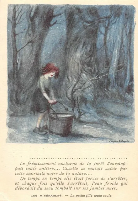 CPA Illustrateur Poulbot - Les Misérables, La petite fille toute seule