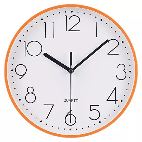 Topkey Orologio da parete silenzioso rotondo con numeri arabi da 22,9 cm, (t4K)