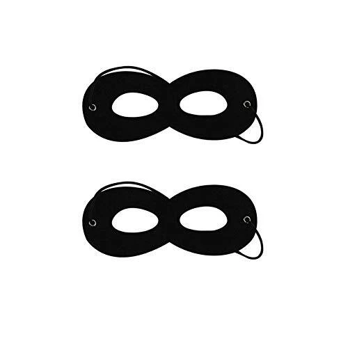 2pcs Black Superhero Felt Eye Masks Halloween Dress Up Masks Cosplay Half