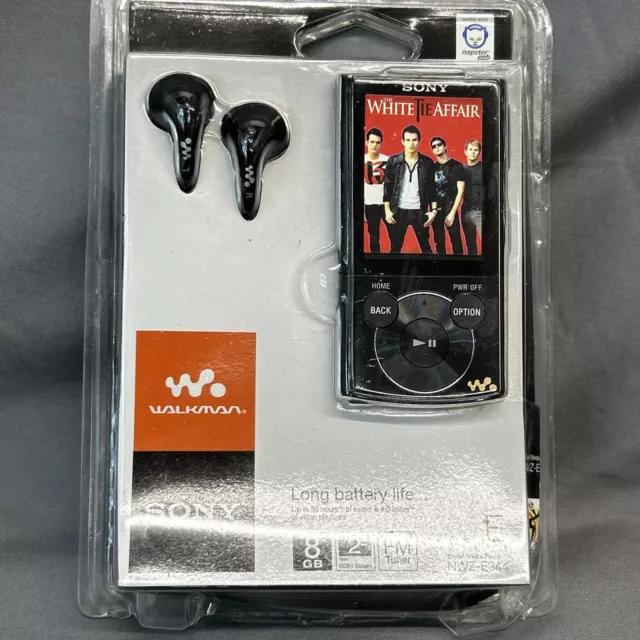 Sony NWZ-E344 Walkman MP3 Player 8GB Black Video Screen Bundle Music Player New