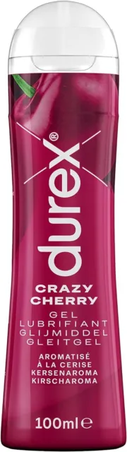 Durex Gel Lubrifiant Crazy Cherry - Goût Cerise - Lubrifiant à Base d'Eau-100ml