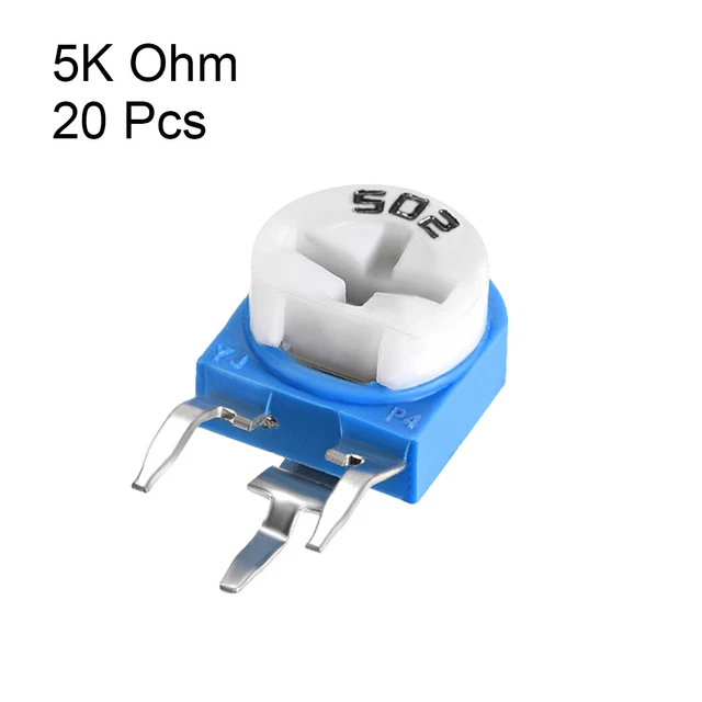 20x Trimmpotentiometer Obenteil Justierbar Horizontal Variabel Widerstand 5K Ohm 2