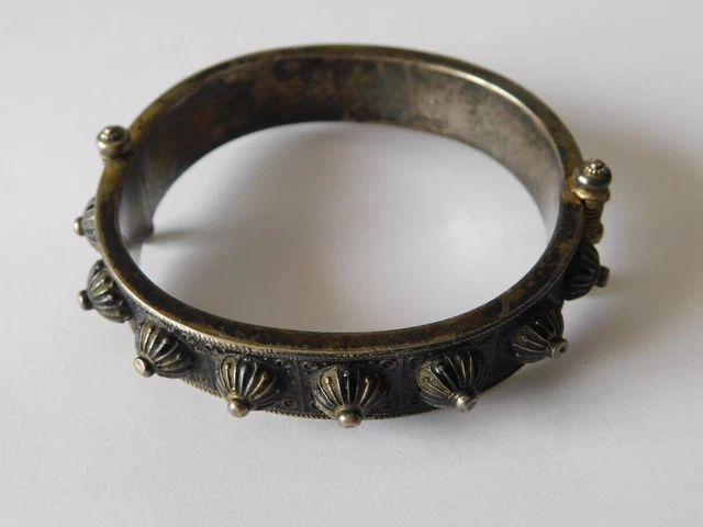 Bracelet Ancien En Argent D'Afrique Du Nord - Bijou Vintage Ethnique