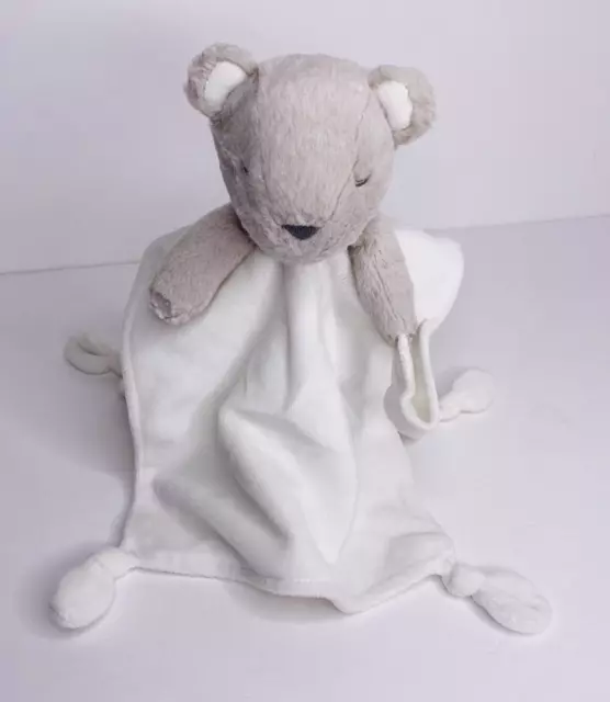 Carters OS Lovey Bear Plush Security Blanket Knotted Ends Sewn Eyes Nose