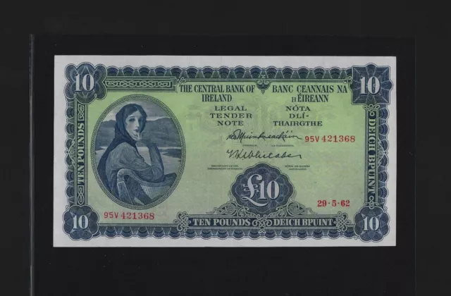 Ireland Republic Eire 10 POUNDS 1962 P-66 aUNC RARE DATE