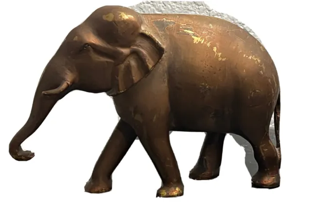 Early 20th Century, Antique Burmese Bronze Standing Elephant 2