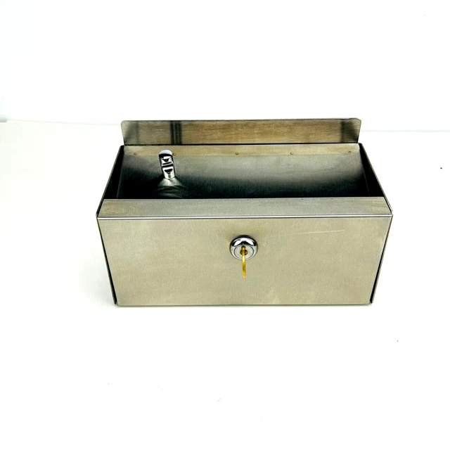 Asi Ash Urn Keyed Surface Mount 304Ss Satin Finish 9" X 5" X 4-5/8" - New!