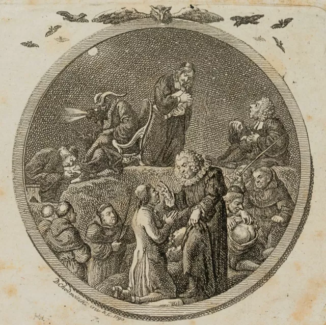 D. CHODOWIECKI (*1726), Walpurgisnacht,  1790, Radierung Figürlich Klassizismus