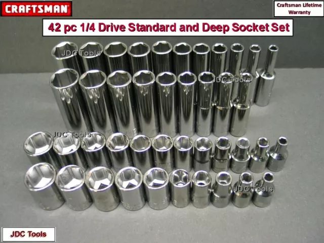 Craftsman Socket set 42 pc SAE & Metric 6pt - 1/4 - Drive MM Std. Deep  47