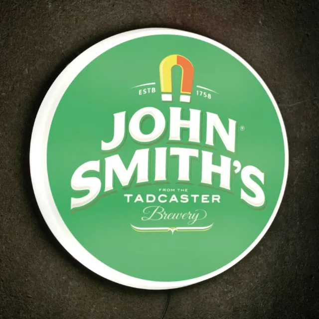 JOHN SMITHS BITTER light up led bar sign logo Pub lager beer ale man cave garage