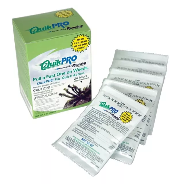 Roundup Quick Pro, 5- 1.5 oz. Packs, Makes 5 Gallons, 73.3% Glyphosate