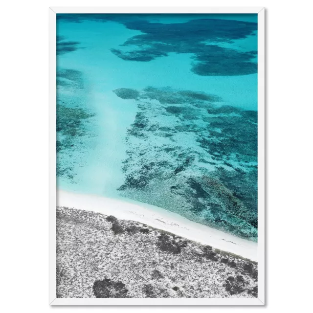 Australian Coral Reef Ocean Art Print. Aqua Clear Sea Water Poster | BOC-49