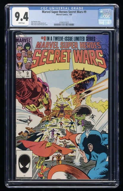 Marvel Super-Heroes Secret Wars #9 CGC NM 9.4 White Pages Avengers!  Iron Man!
