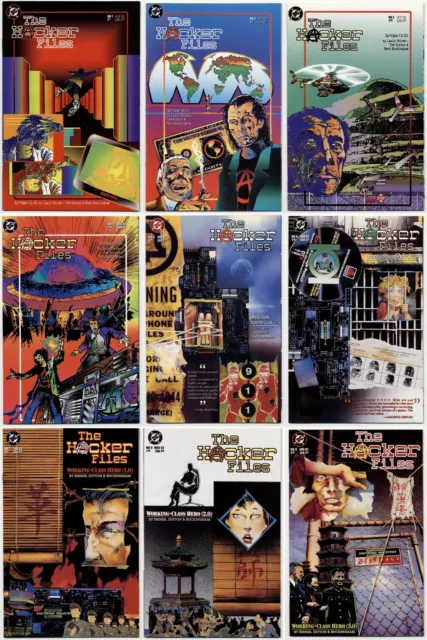 Lot of 9 - The Hacker Files #1,2,3,4,5,6,7,8 & 9 - DC Comics - 1992 & 1993 - VF