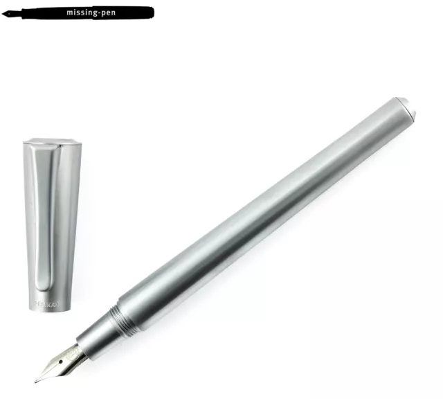 Pelikan P72 Pharo Fountain Pen in Brushed Steel Silver with M-nib (2001 - 2009)