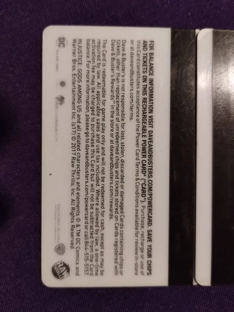 Limited Promo Dave and Busters Power Card Injustice NO VALUE FREE SHIP 3