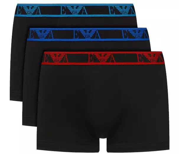 Boxer da uomo Emporio Armani confezione da 3 logo aquila bauli da uomo neri medium