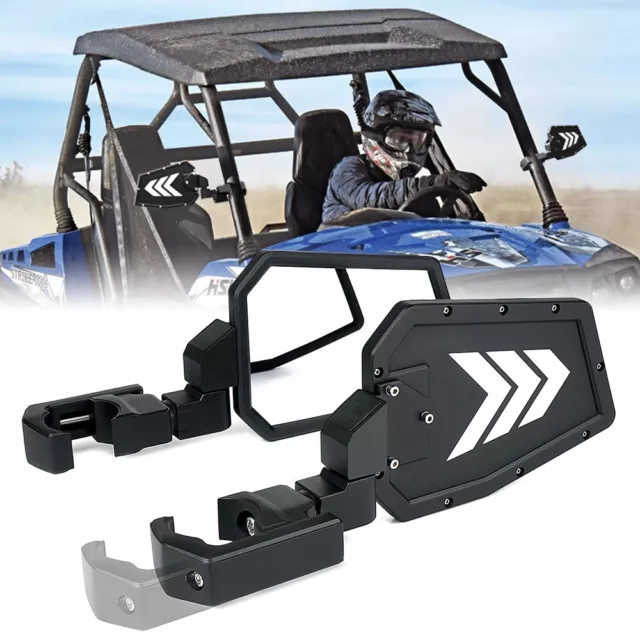 Xprite UTV Rear Side Mirrors w/ C-Clamp Brackets fits 1.75"-2 Inch Roll Bar Cage