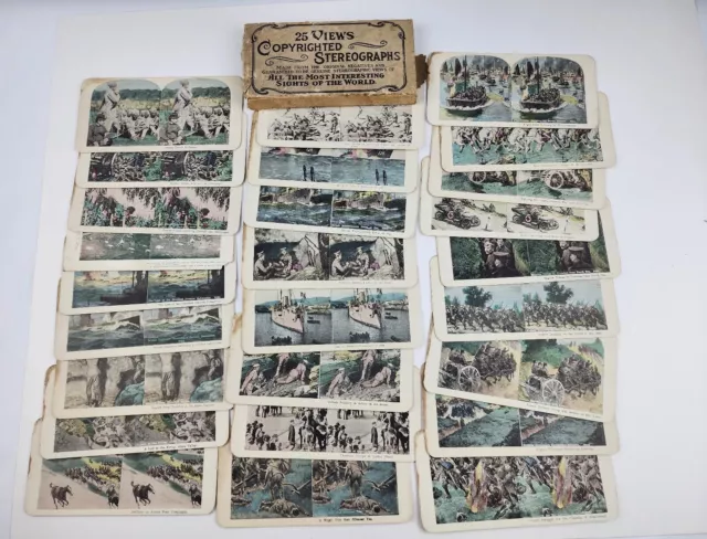 Lot 26 Stereograph View Cards Military WWI Navy Ships War Related Stereoview