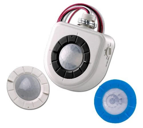 Leviton OSFHU-ITW Fixture-Mounted PIR High-Bay Sensor with 3 Interchangeable ...