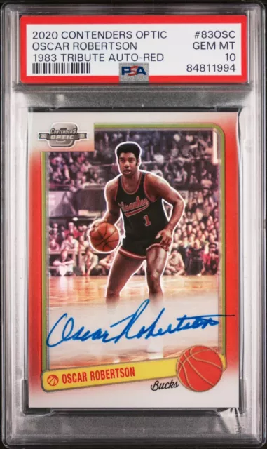 2020-21 Panini Contenders Optic OSCAR ROBERTSON TRIBUTE AUTO RED /25 PSA 10 🔥