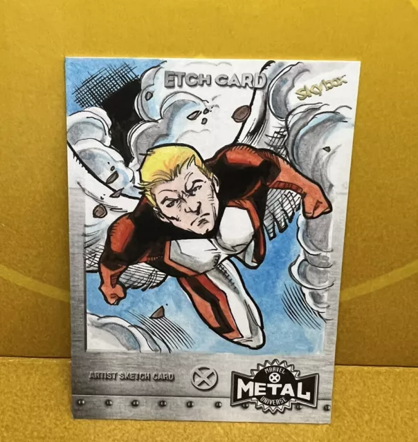 2020 Marvel X-men Metal Universe Angel Sketch Card By Eddie Wagner !