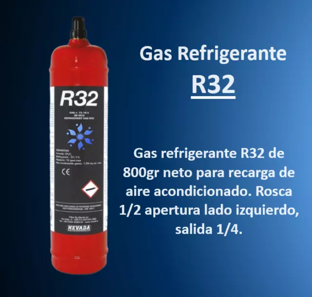 Gas Refrigerante R32 - 1 Kg, Aire Acondicionado, Recargable