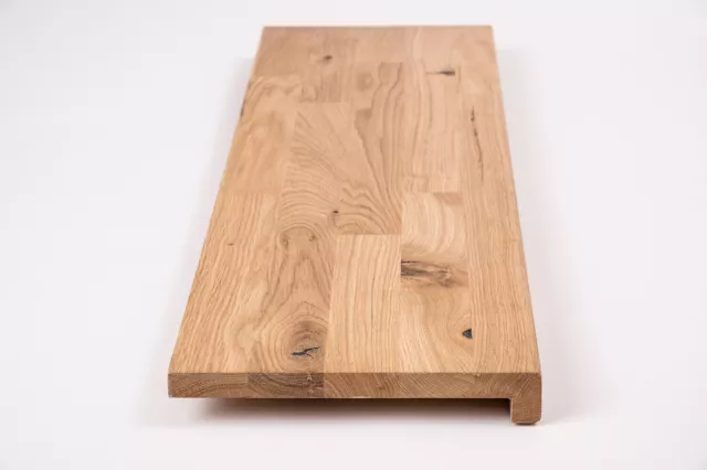 Escalera roble salvaje KGZ 20 mm aceite de cera dura blanco natural con labio de goma