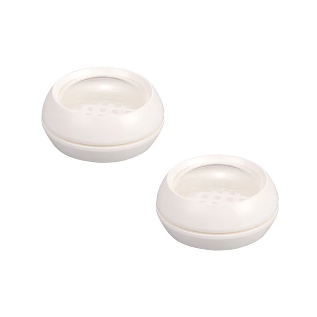 2 piezas Recipiente en polvo de maquillaje de doble capa portátil vacío caja de polvo suelta