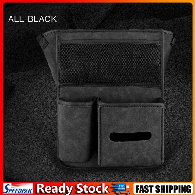 Waterproof Car Net Storage Bags Between Seats Hanging Organizer (Black)
