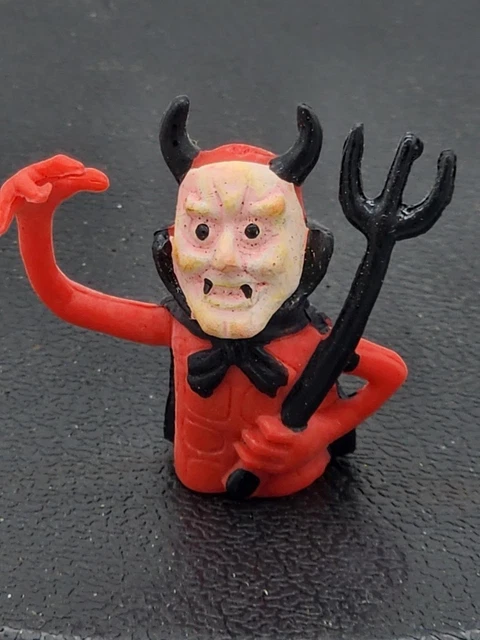 Vintage Halloween STAR, RED DEVIL Rubber Finger Puppet Figure Toy collectible
